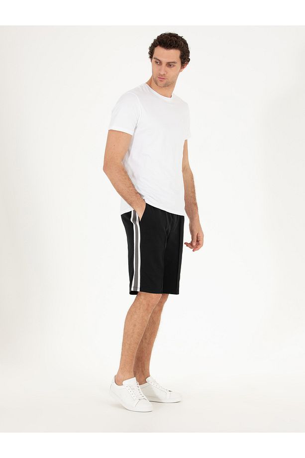 Siyah Slim Fit Örme Şort 50265677-VR046 - 4