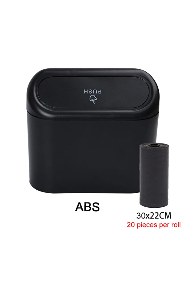 Black 1 Car Trash Can (with Lid) Contains 60 (300) Garbage Bags, Small Car Trash Can, Leak-proof Min