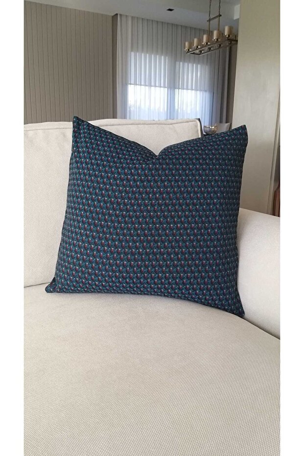 Double Sided Royal Blue Red Harmony Pattern Throw Pillow Cover
