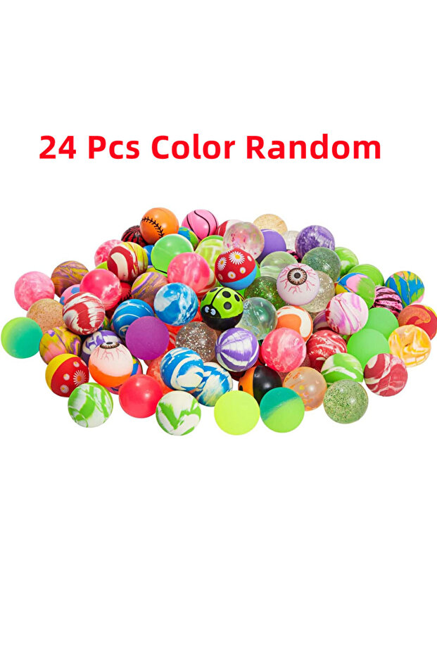 24 Pcs 30MM new design rubber elastic ball mixed style 12/24pcs multiple bouncing balls vending mach - 1