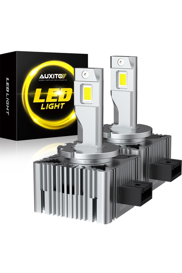 D1S AUXITO 2Pcs Turbo D1S LED Headlight Bulbs D2S D4S D3S LED Headlamps 6000K White 30000LM 120W Car