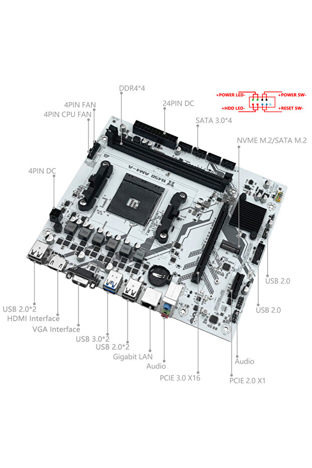 Motherboards MACHINIST B450 Motherboard AMD Processor Dual-channel DDR4 Memory AM4 Mainboard M.2 NVM - 3