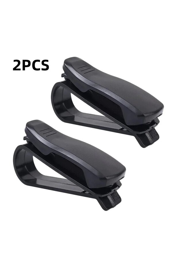 2PCS Black 2PCS Universal Car Auto Sun Visor Glasses Box Sunglasses Clip Card Ticket Holder Fastener
