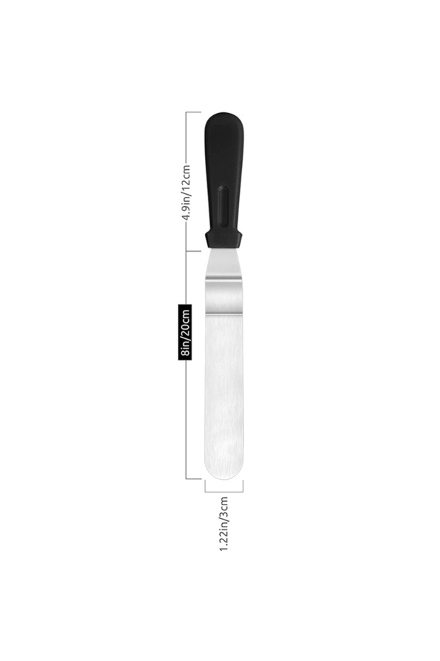 8 inch LMETJMA Cake Offset Spatula Stainless Steel Icing Spatula with PP Plastic Handle Cake Decorat
