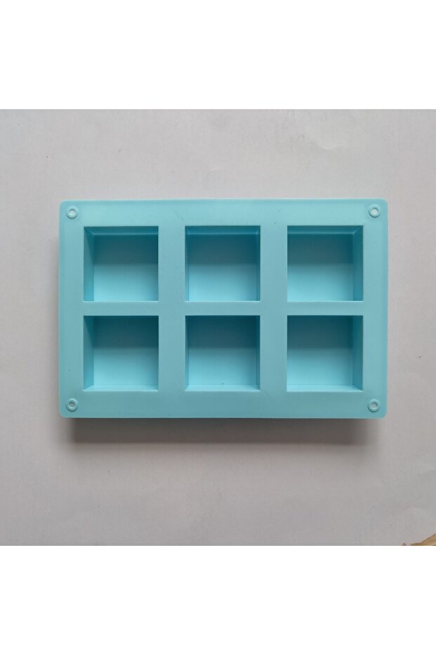 012blue 6 Cavity Soap Mold Square Silicone Mold for Making Soaps Rectangle DIY Handmade Soap Form Tr