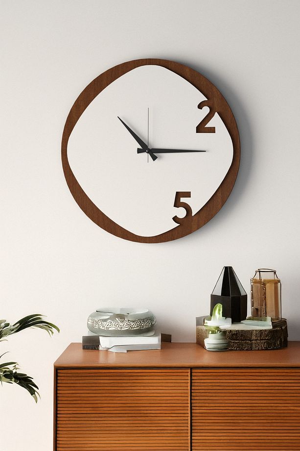 Dekoratif Yeni Modern Arcturus Ahşap Duvar Saati 48cm - 3