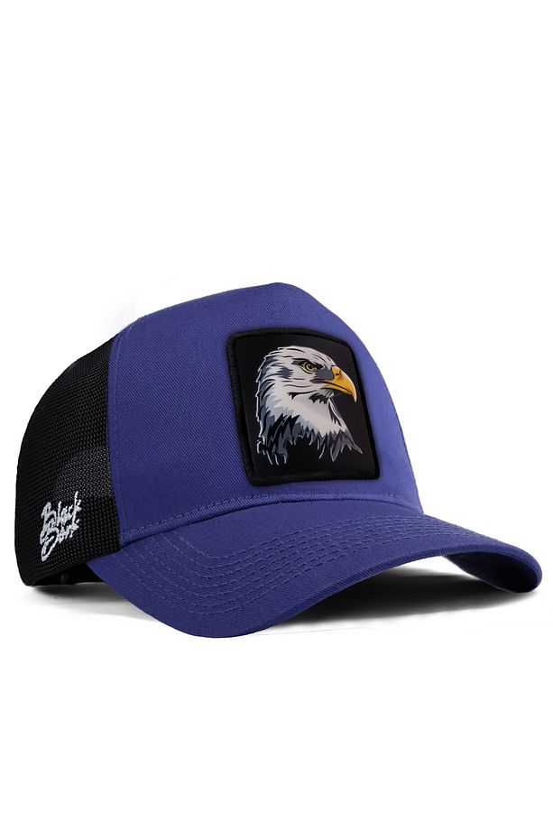 V1 Kartal Logolu Siyah-mavi Trucker Şapka - 1
