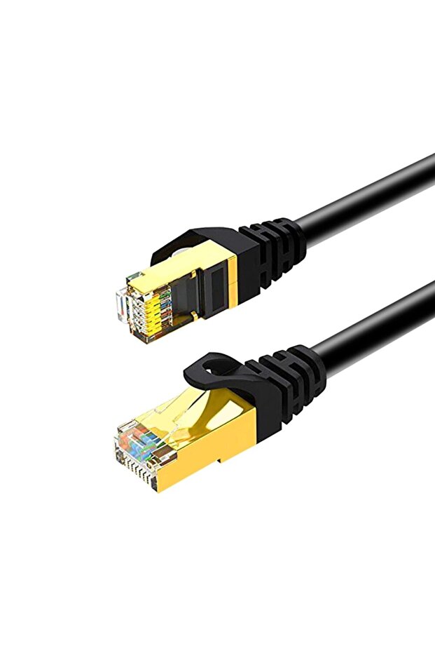 1 متر - 2 قطعة كابل شبكة إيثرنت CAT7 أسود 10 جيجابت RJ45 كابل شبكة LAN لتوصيل شبكات إيثرنت