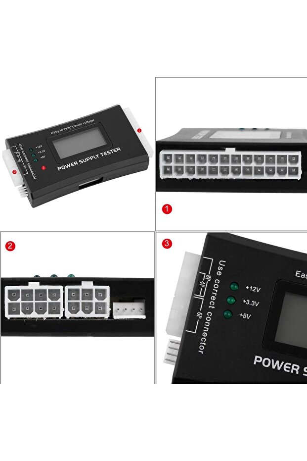 Digital LCD Display PC Computer 20/24 Pin LCD Power Supply Tester Check Atx Source Tester Power M... - 3