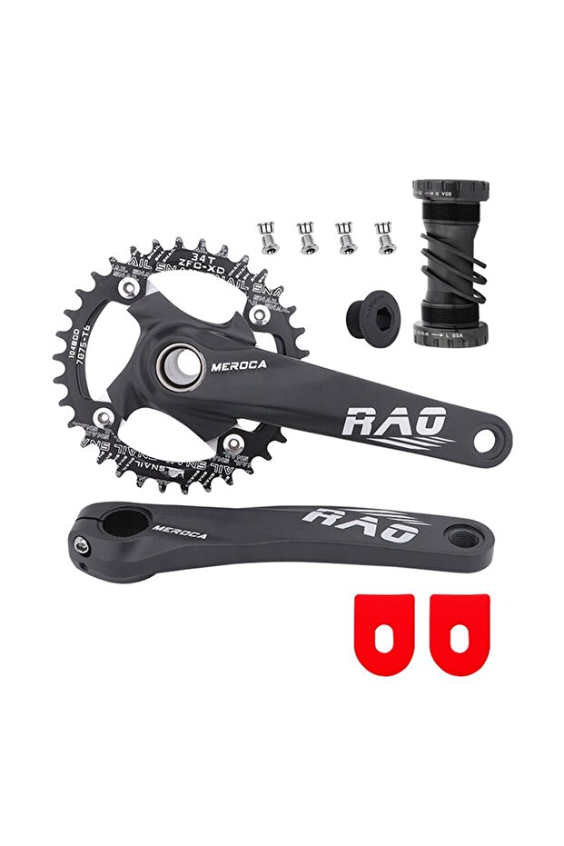 BB68-73mm 38T 170mm Mtb black crank Mountain Bike Crank 170mm With Bottom Bracket 104BCD 34T 36T 38T