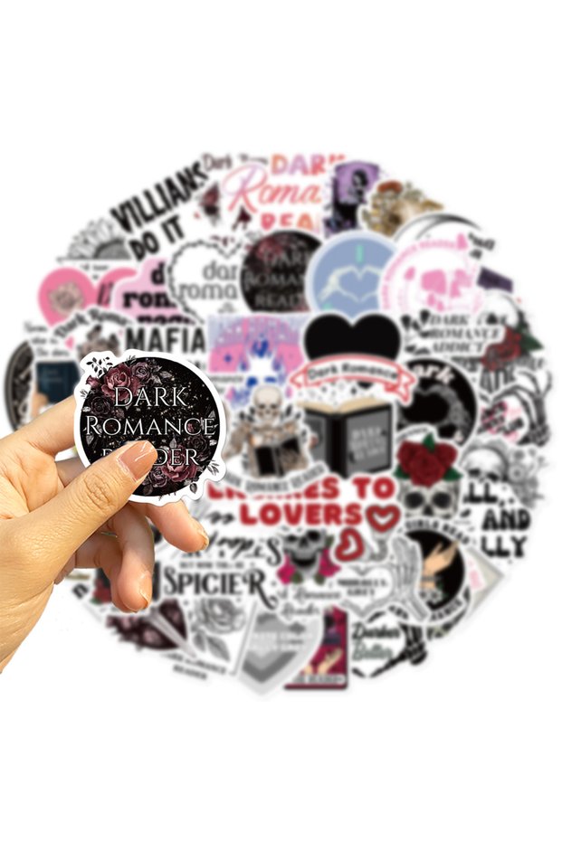 50PCS ALL 50PCS Dark Romance Scrapbook Stickers DIY Diary Laptop Luggage Skateboard Graffiti Decal F