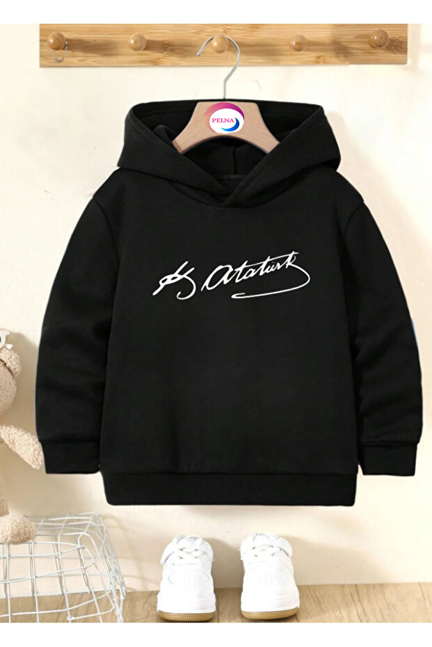 Ataturk Printed Cotton Hooded Children's Sweatshirt