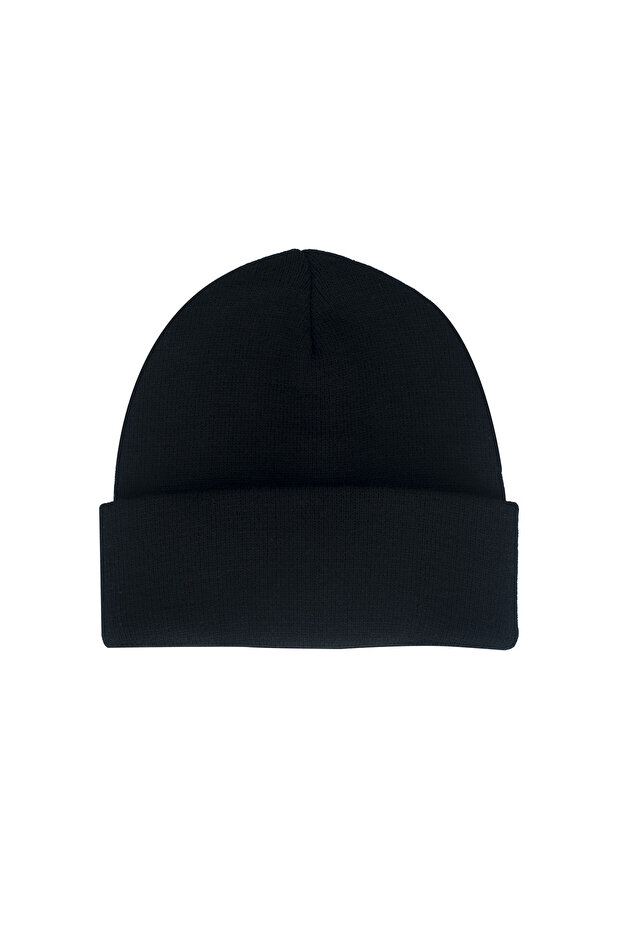 محبوك أسود للجنسين - قبعة شتوية أساسية - 2