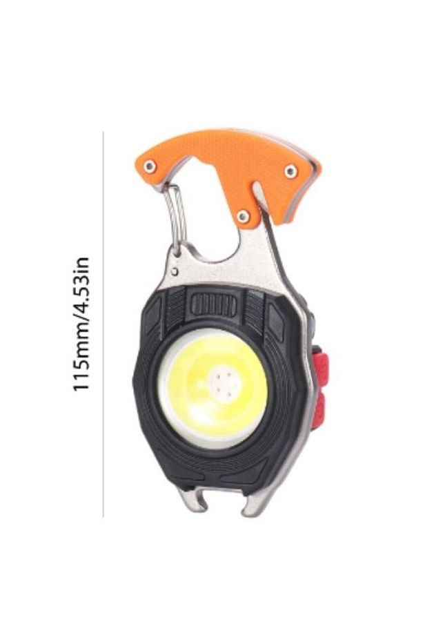 Çok Fonksiyonlu Mini Led Lamba Anahtarlık ve Çakmak USB Şarjlı Kamp İçin Taşınabilir Tam 7 Modlu C7 - 2