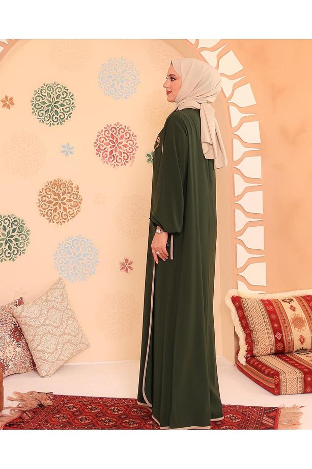 Elif Vav Nakışlı Çıtçıtlı Ferace Hâki - 3