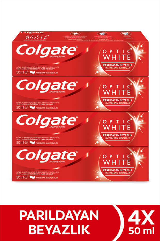 Colgate Optic White Parıldayan Beyazlık 50 ml x4 Adet