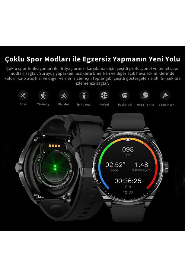 Watch Airpods Curved Amoled Ekran 2 Kordon Kulaklıklı Akıllı Saat Akıllı Saat Ios Ve Android Uyumlu - 3