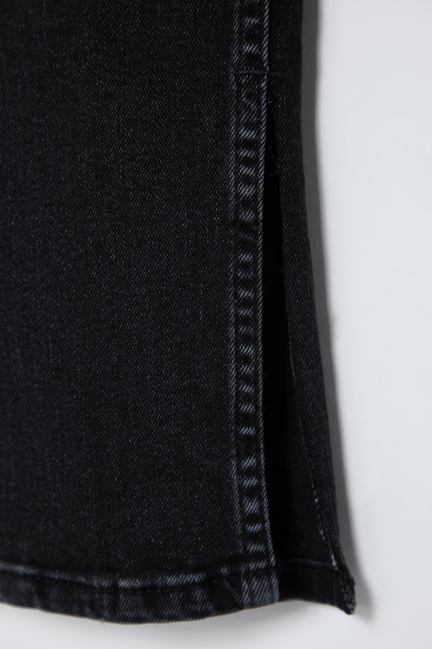 Siyah Yırtmaçlı Süper Yüksek Bel Slim Flare Jeans TWOSS22JE0643 - 7