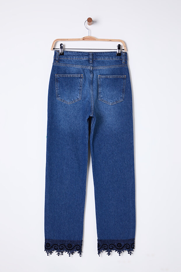 Mavi More Sustainable Dantel Detaylı Normal Bel Straight Jeans TWOSS25JE00007 - 3