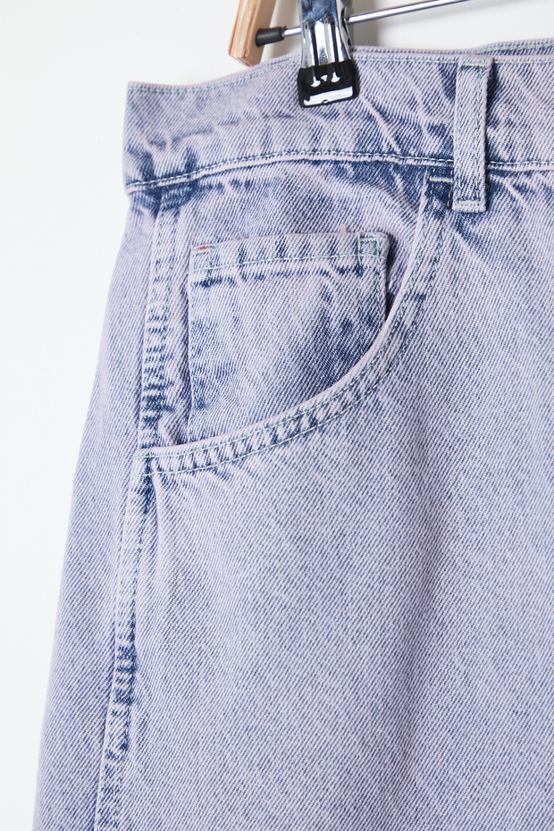 Açık Mavi-Pembe Yüksek Bel Bagyy Fit Büyük Beden Jeans TBBSS25CJ00000 - 9