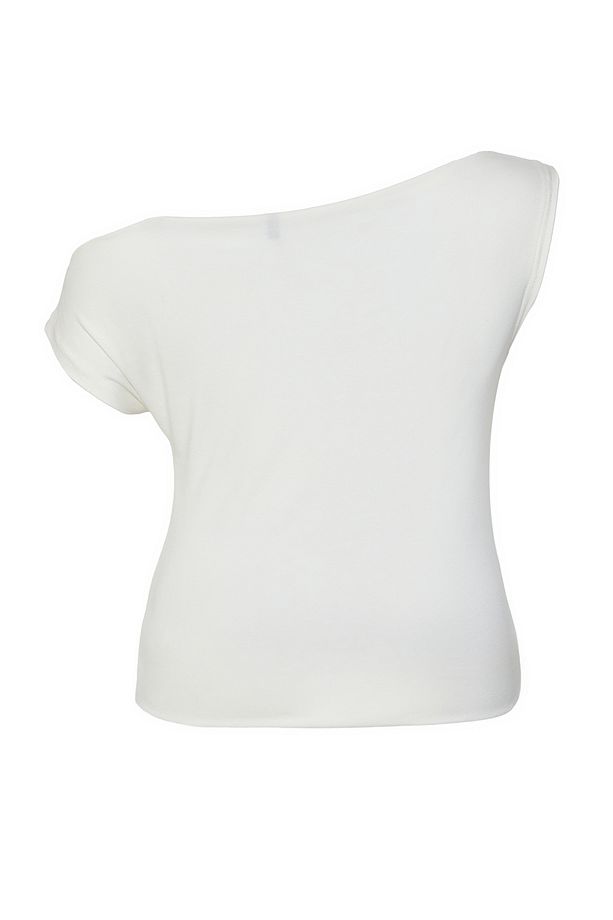 Ekru Çizgili Premium Yumuşak Kumaşlı Fitted Kayık/Madonna Yaka Esnek Örme Bluz TBBSS25AF00029 - 8