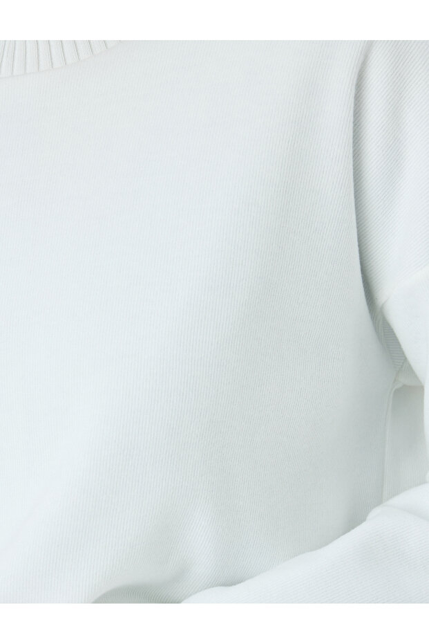 Long Sleeve Crew Neck Cotton Basic Sweatshirt - 6