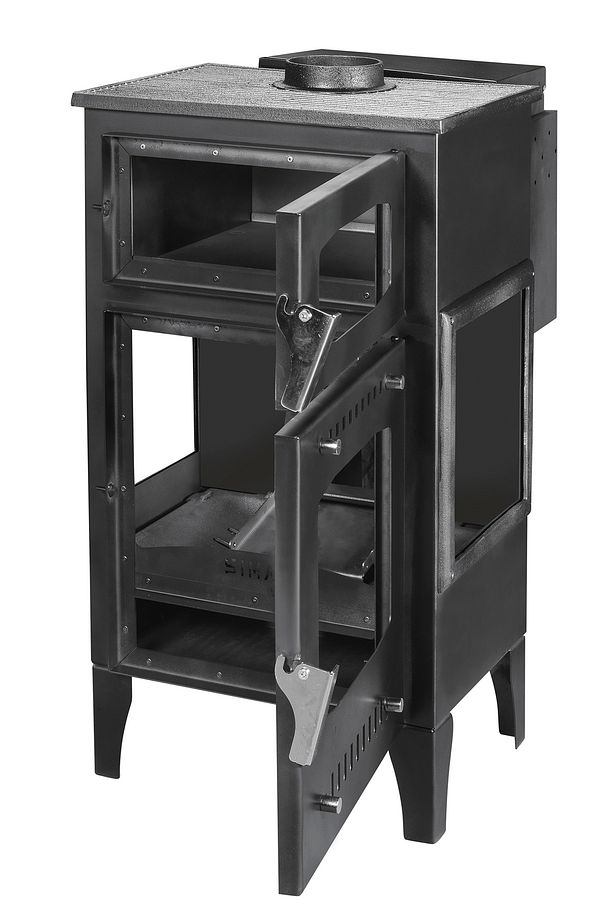 Geniş Camlı Odun Ve Pelet Şömine Sobası - 8 Kw, Fırınlı Odunlu Soba, Pelet Soba - 2