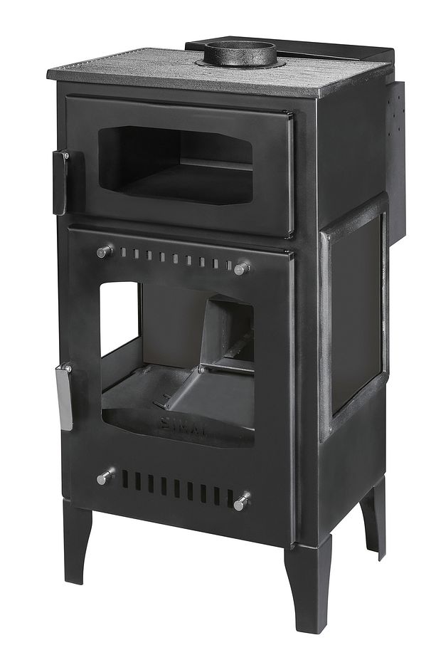 Geniş Camlı Odun Ve Pelet Şömine Sobası - 8 Kw, Fırınlı Odunlu Soba, Pelet Soba - 1