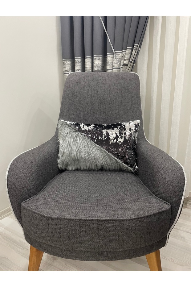 غطاء وسادة مثلث مستطيل من القطيفة مزين بالترتر - 2