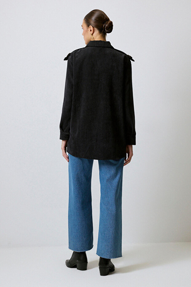 APOLETTA RÉSZLETES CSÍKOS VELVET ING - 4