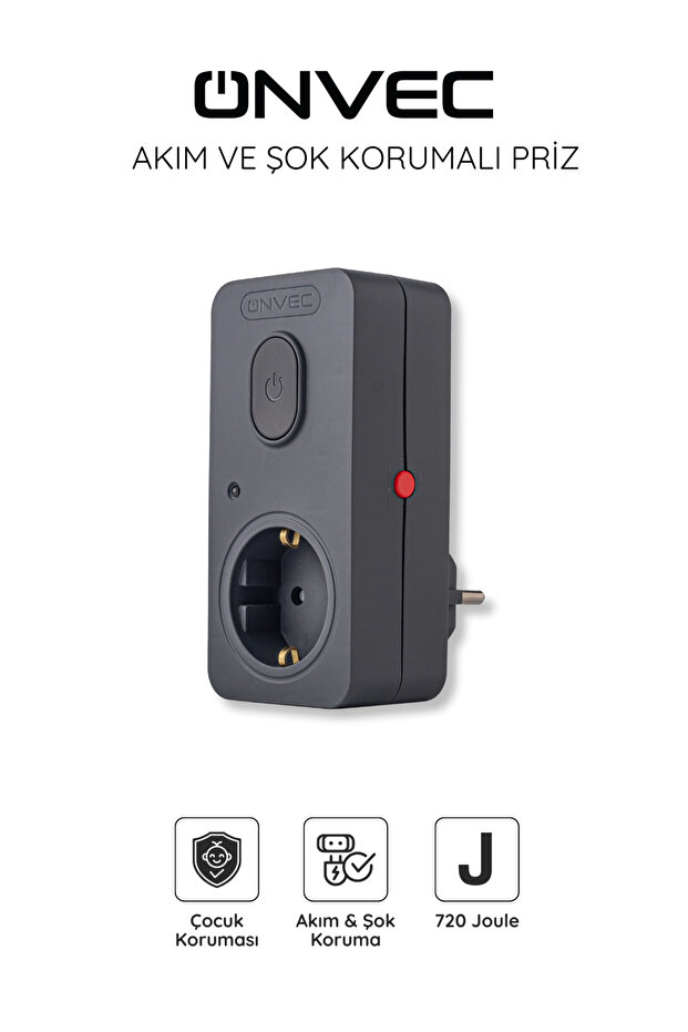 مقبس 720 Joule باللون الرمادي الفحمي - أساسي مع مفتاح ربط وحماية من الصدمات - 1