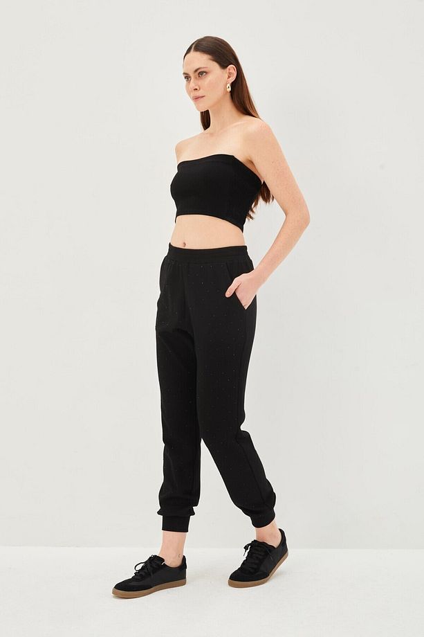 Taşlı Jogger Regular Örme Pantolon - 2