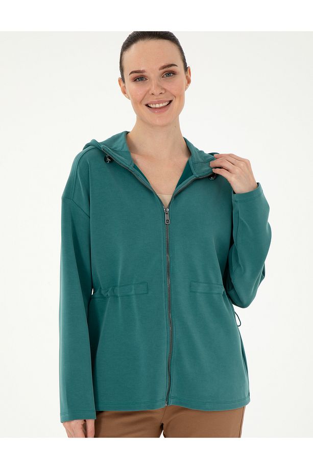 Koyu Yeşil Oversize Modal Kumaş Örme Hırka 50291218-VR079 - 3