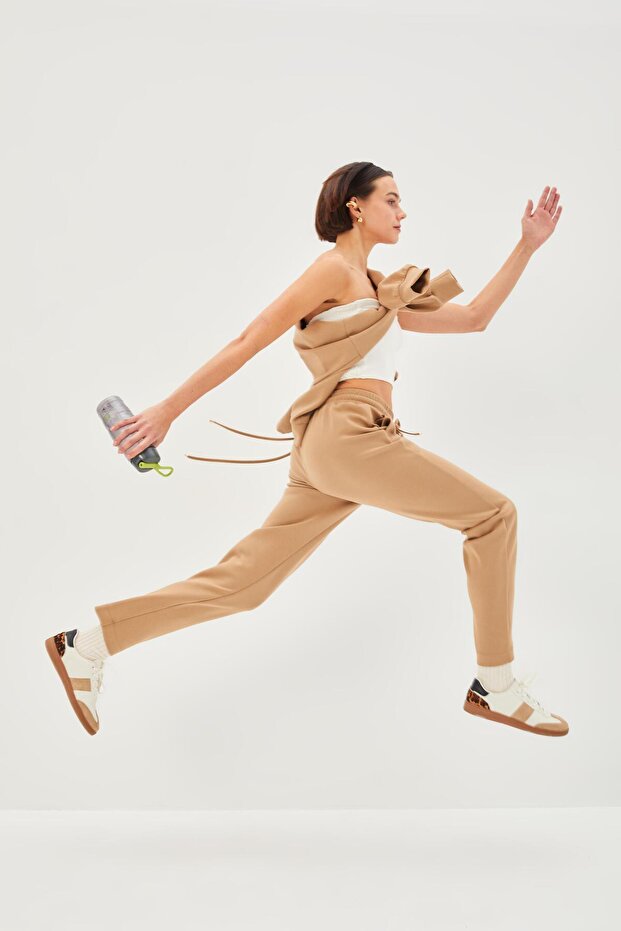 Beli Lastikli Bilek Boy Regular Örme Pantolon - 3