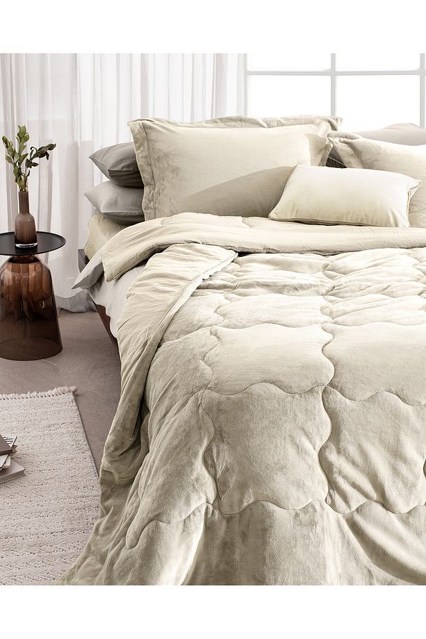 Kaira Tek Kişilik Comforter Set - Bej - 1