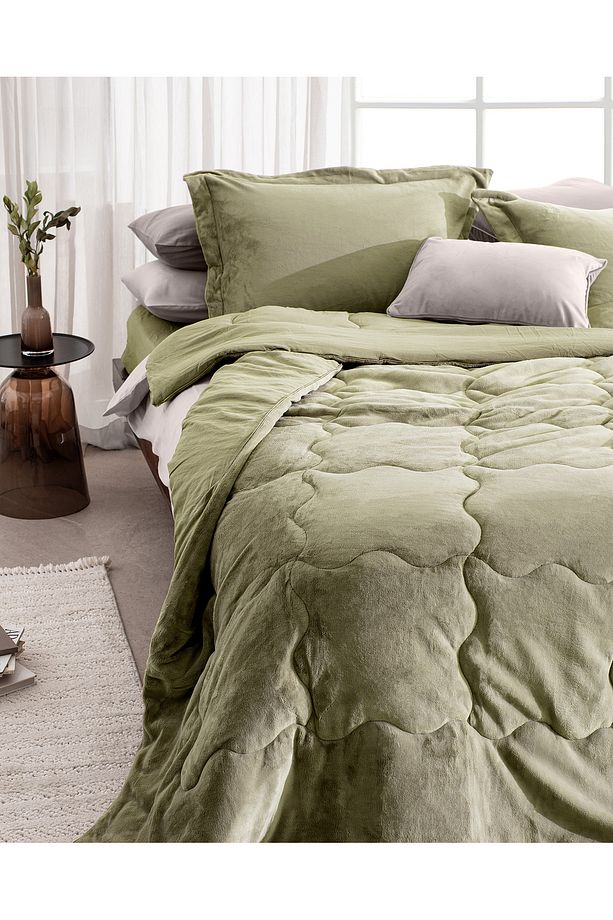 Kaira Çift Kişilik Comforter Set - Haki - 2