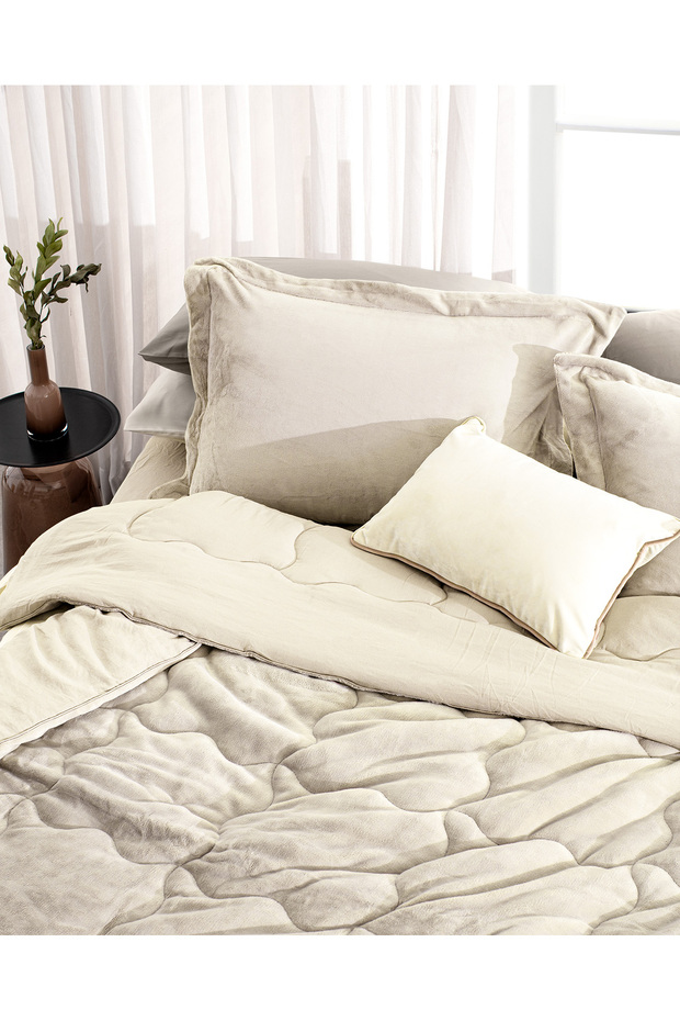Kaira Tek Kişilik Comforter Set - Bej - 3