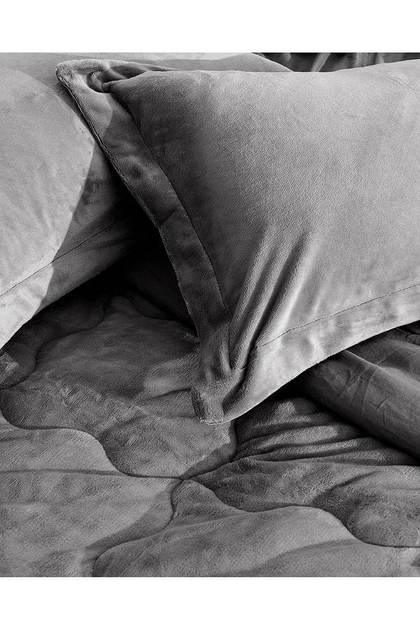 Kaira Çift Kişilik Comforter Set - Antrasit - 7