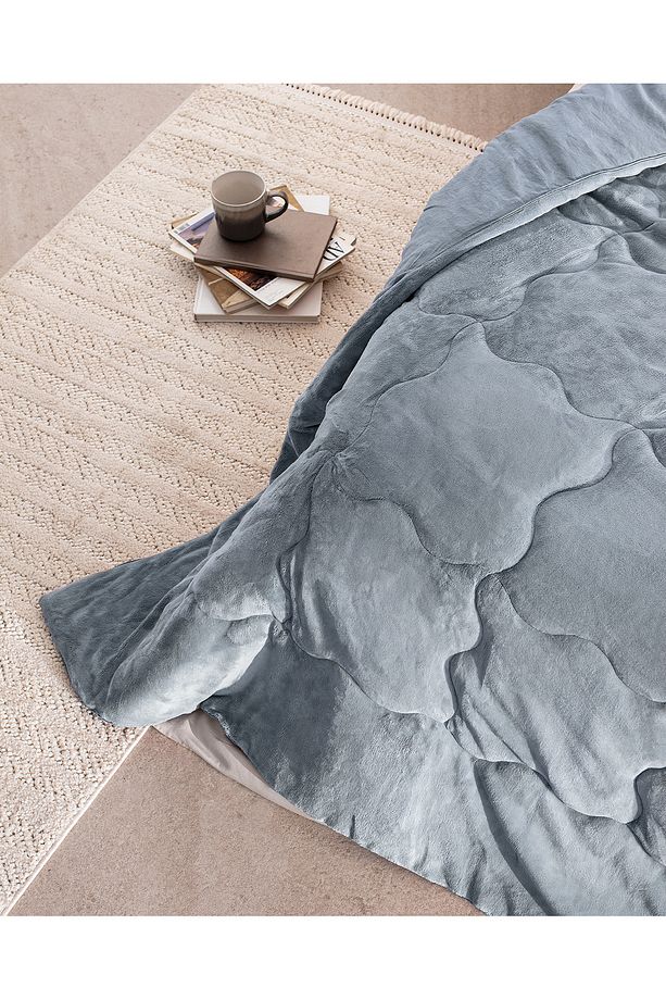 Kaira Çift Kişilik Comforter Set - İndigo - 4