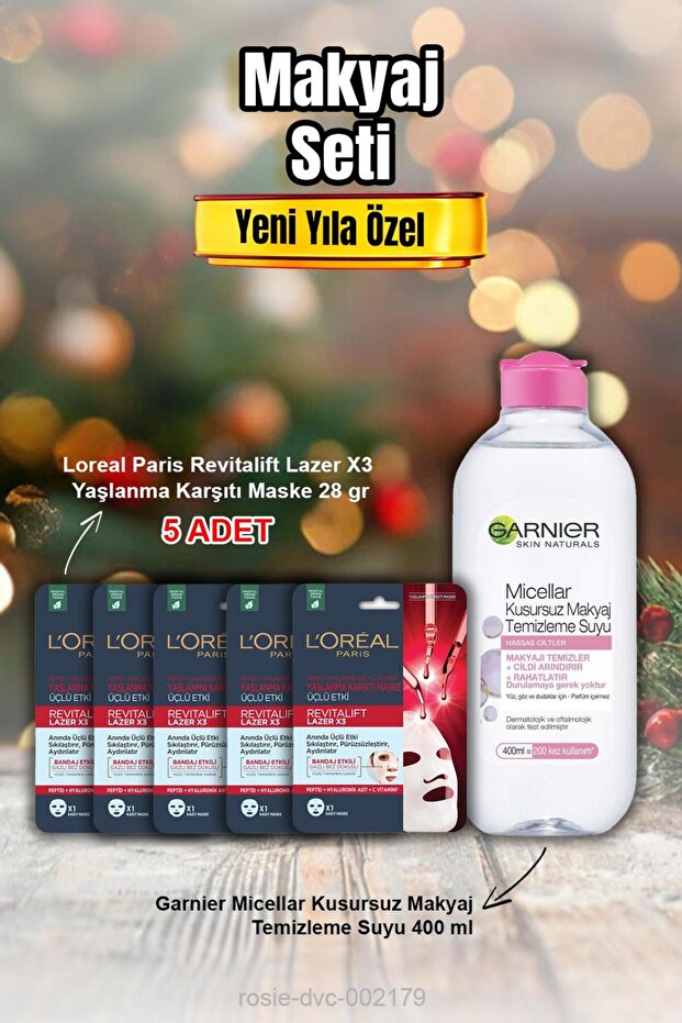 Loreal Revitalift Laser X3 Anti-Aging Mask X 5 and Micellar Makeup Cleansing Water