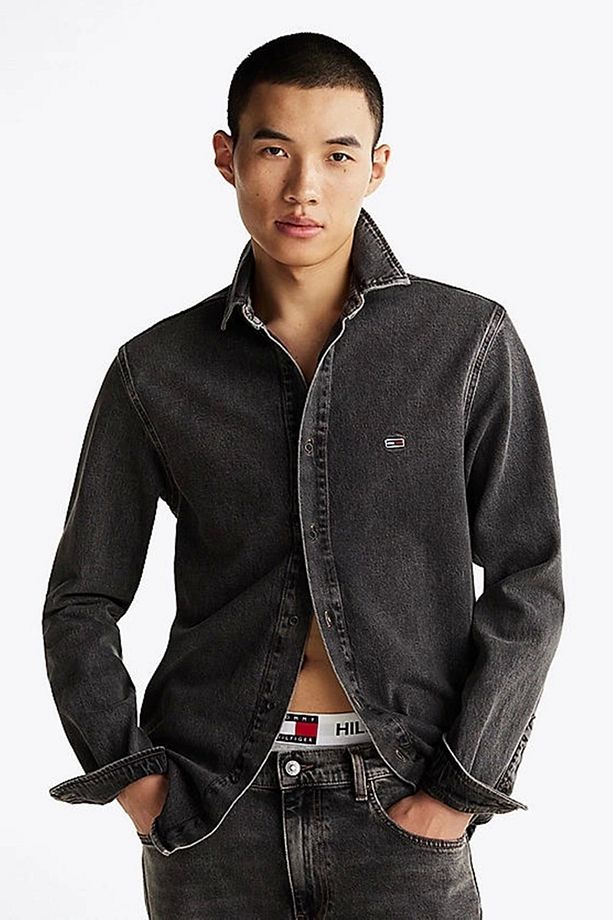 Tommy Jeans Regular Fıt Overshırt Aı6184 Erkek Siyah Gömlek Dm0dm206191bz - 1