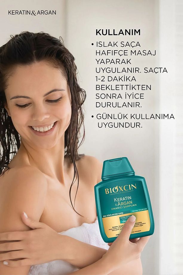 Keratin & Argan Onarıcı Şampuan 300 ml - Yıpranmış Ve Hasar Görmüş Saçlar 5'li - 3