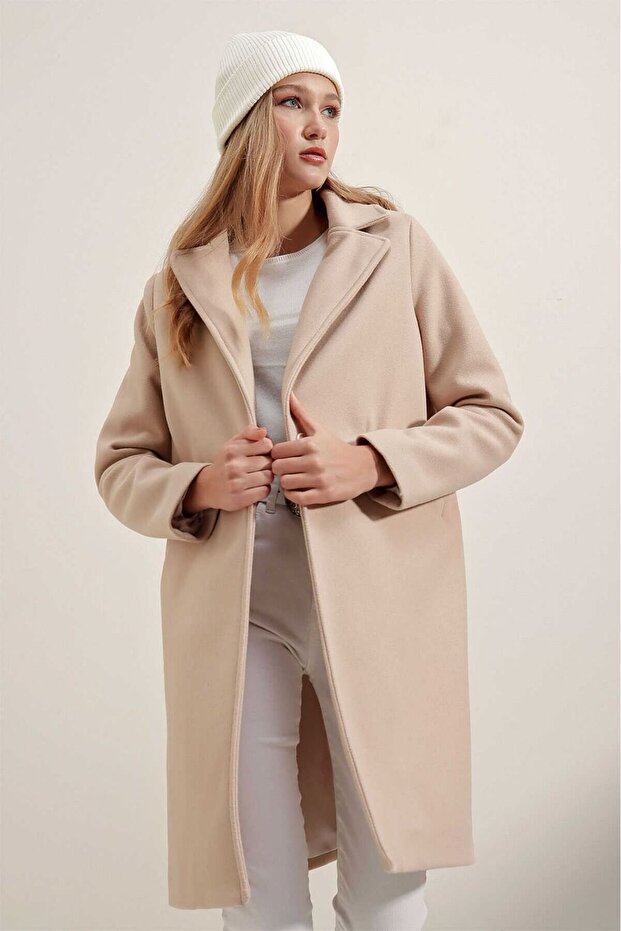 New Season One Buttoned Cashe Coat