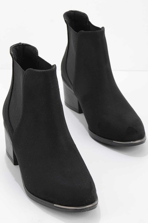 Siyah Süet Kadın Bot & Bootie K02924871102 - 1