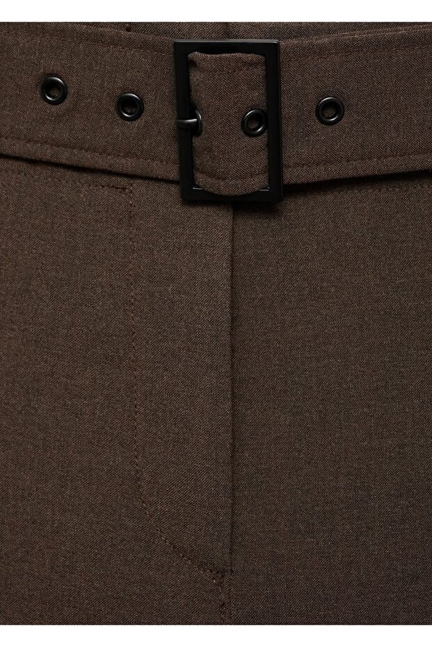 Kemerli kumaş pantolon - 8