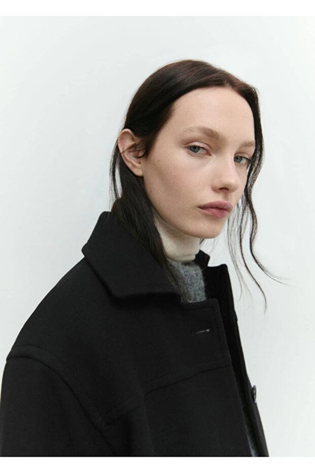 Vlněný kabát s nášivkami - 6