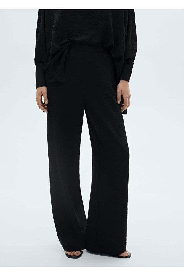 Düz kesim triko pantolon - 1
