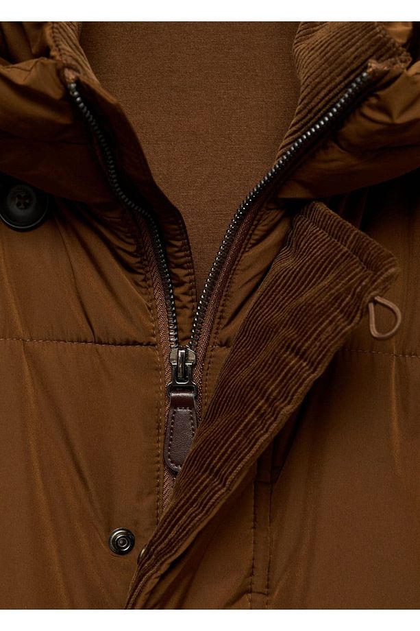Kapitone su geçirmez kapüşonlu anorak - 7