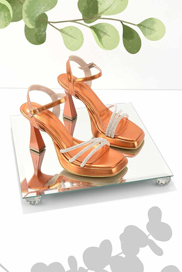 Metallic Orange Women's Classic Heeled Shoes05215401009
