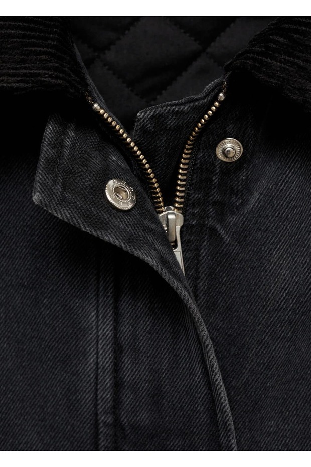 Fitilli kadife yaka cepli mont - 5